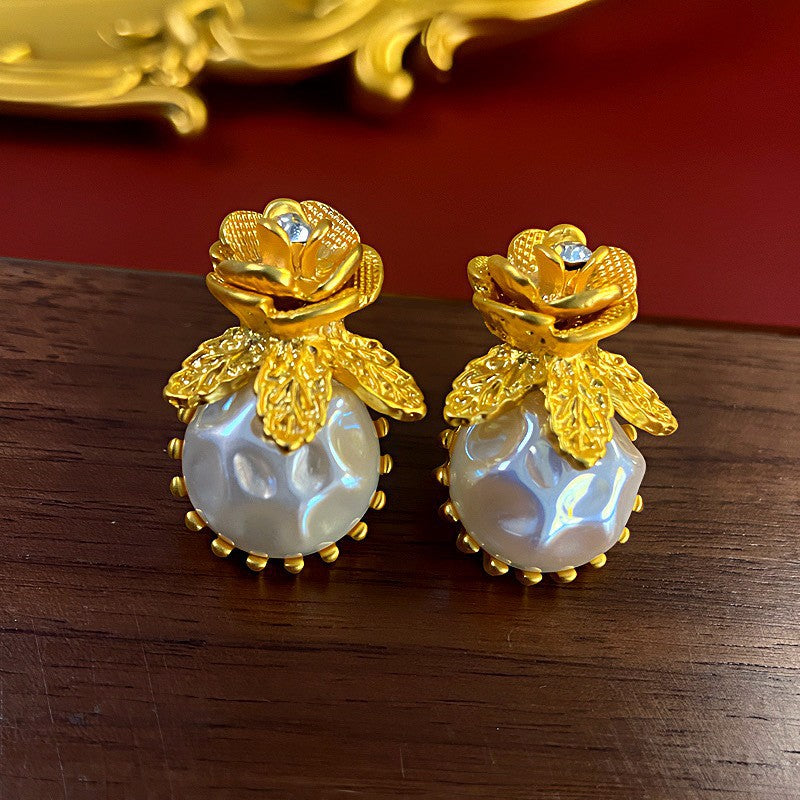 Oil Oval Geometric French Retro Special Earrings