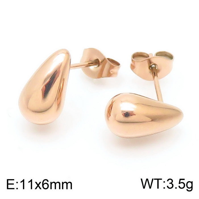 Design Chubby Water Drop Fashion Stainless Earrings