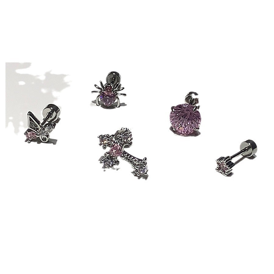 Twist Screw Fireworks Cutting Pin Niche Earrings