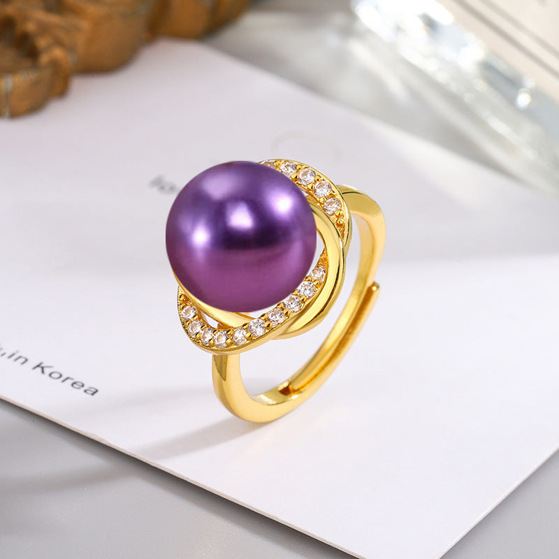 Women's Trendy Luxury Gold White Champagne Demon Purple Rings