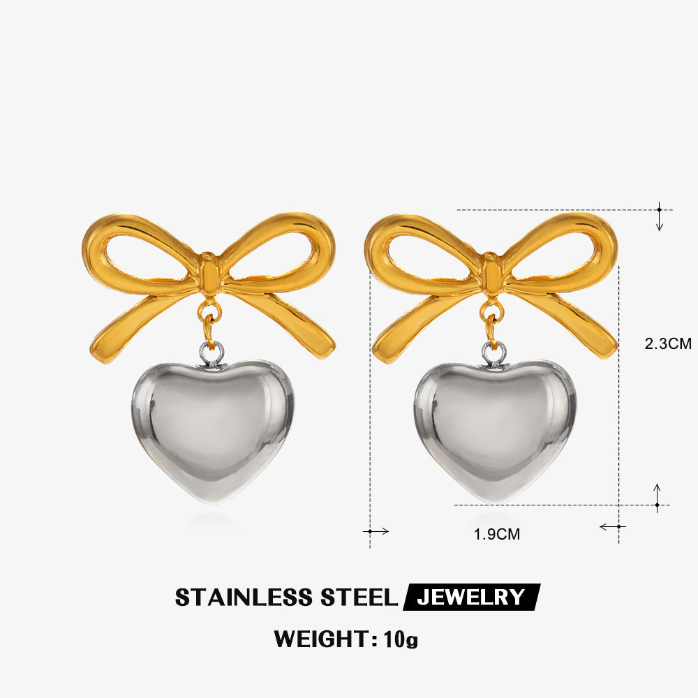 Stainless Steel Bow Style Handmade Fine Earrings