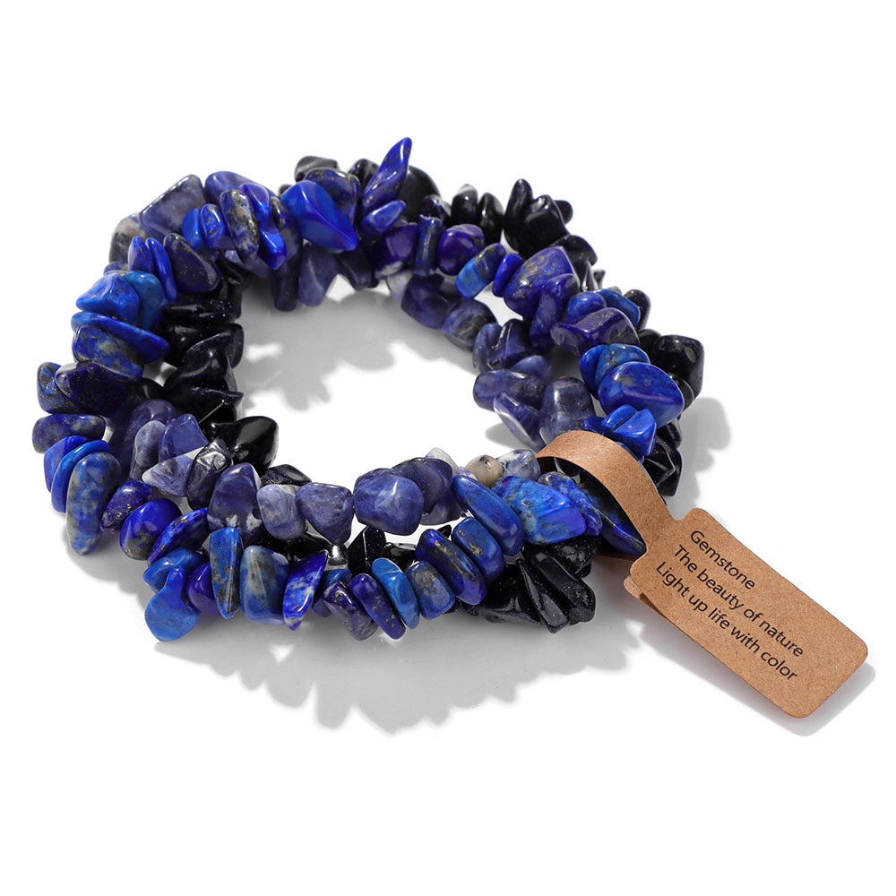 Women's & Men's Gravel Beads Three-piece Kraft Paper Tag Bracelets