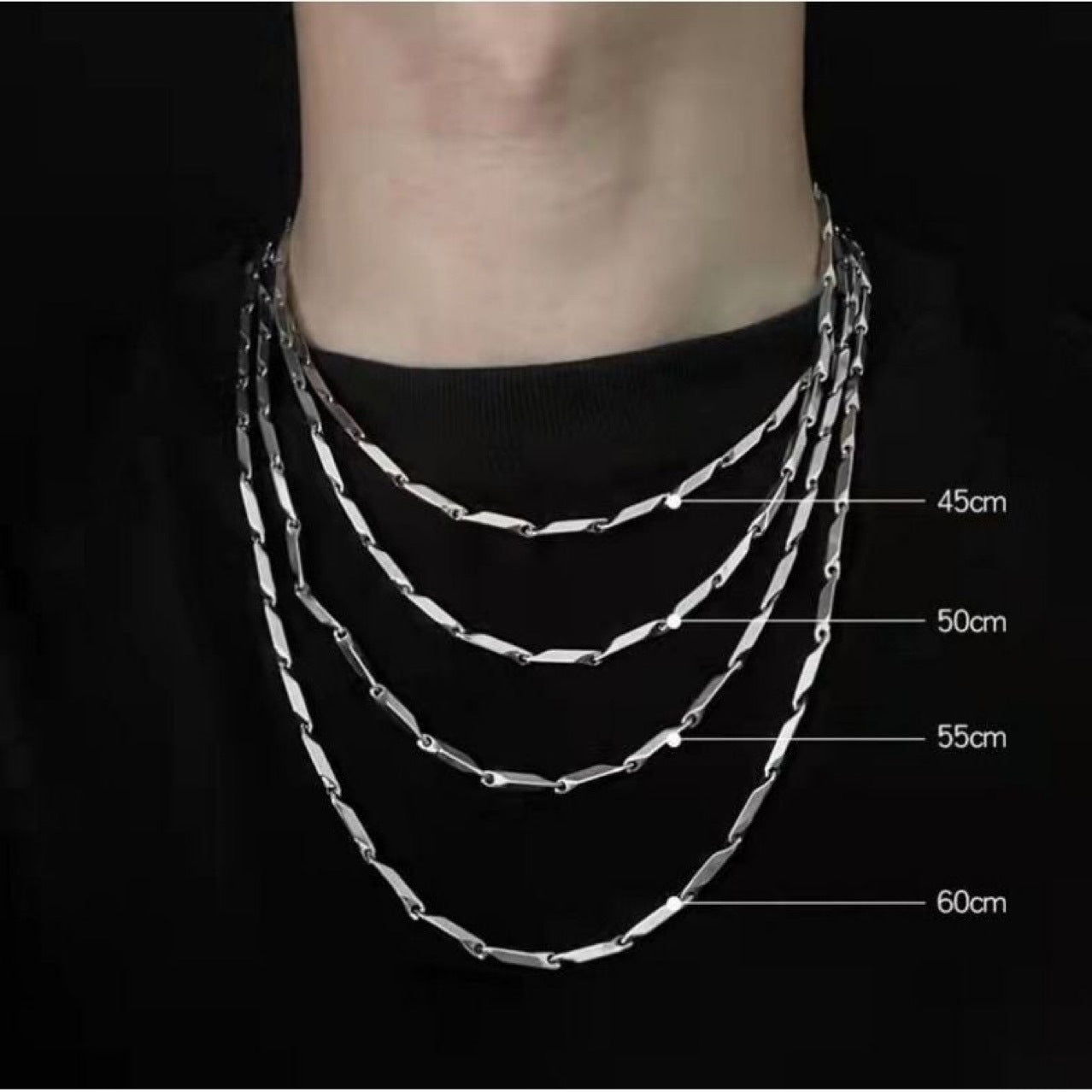Men's Titanium Steel No Fading Hip Hop Melon Seeds Chain High-grade Necklaces