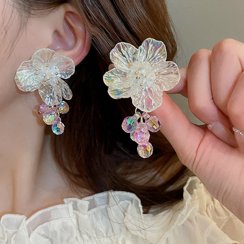 Chinese Style Flower Bamboo Tassel Fashion Trend Ear Hook Earrings