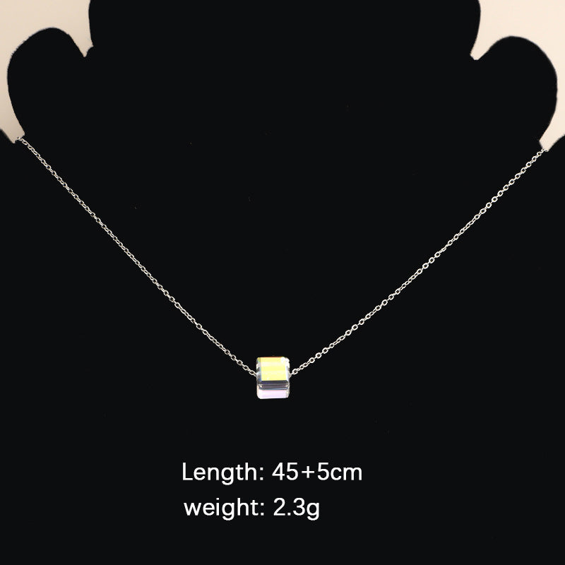 Women's Geometric Sugar Cube Clavicle Chain Fresh Necklaces
