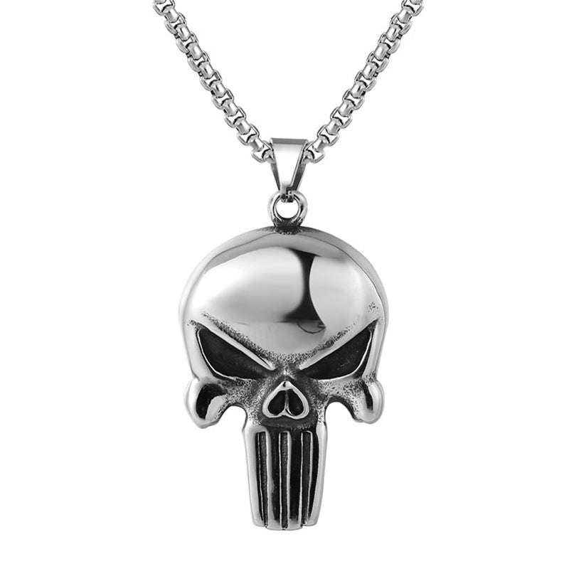Punk Ornament Titanium Steel Polished Black Necklaces