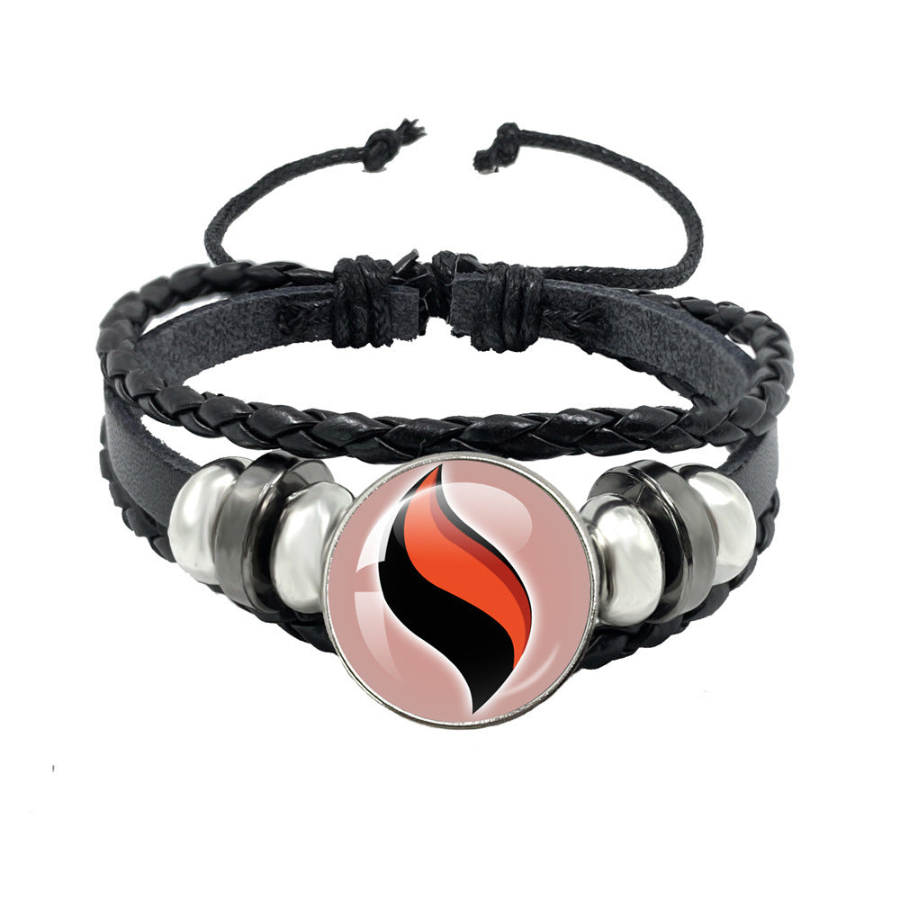 Women's & Men's Leather Time Stone Woven Hand Jewelry Bracelets