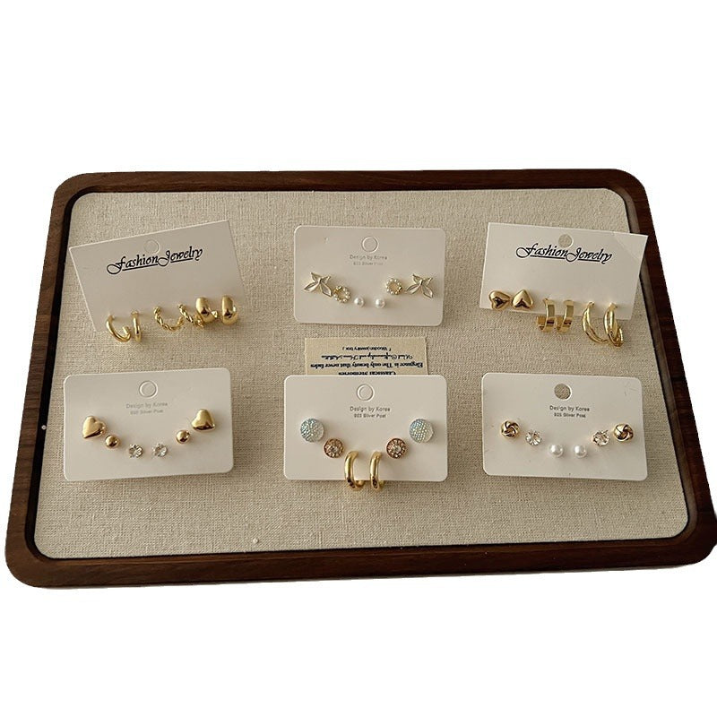 Women's Needle Unique Small Exquisite Set Ear Earrings