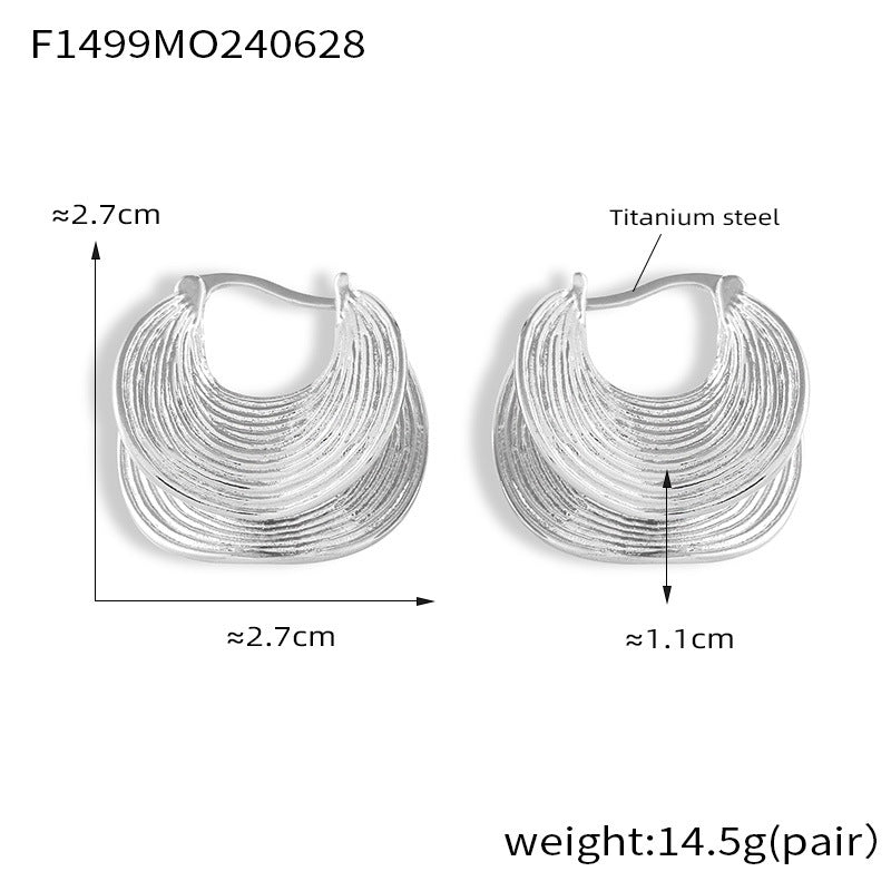 Stylish Simple Personality Double Layer Ornament Geometric Earrings