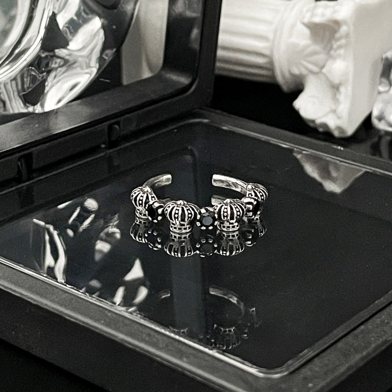 Saturn Retro Antique Finishing Opening Female Rings