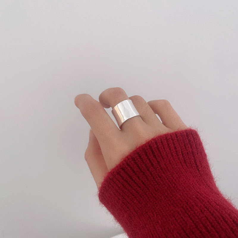 Korean Niche Design Wide Narrow Open Frosted Glossy Rings