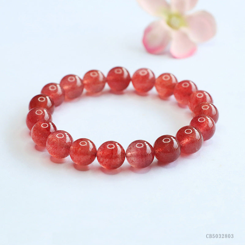 Natural Strawberry Crystal Colored Gems Live Bracelets