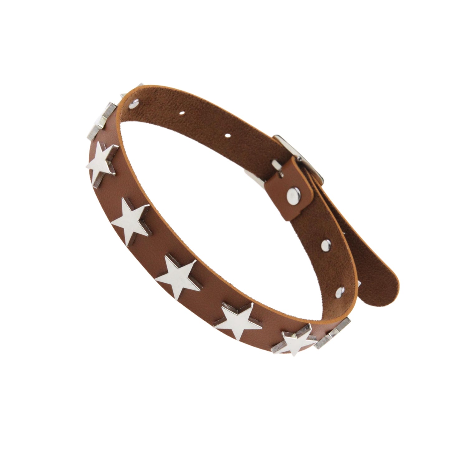 Gothic Punk Leather Female Five-pointed Star Couple Collar