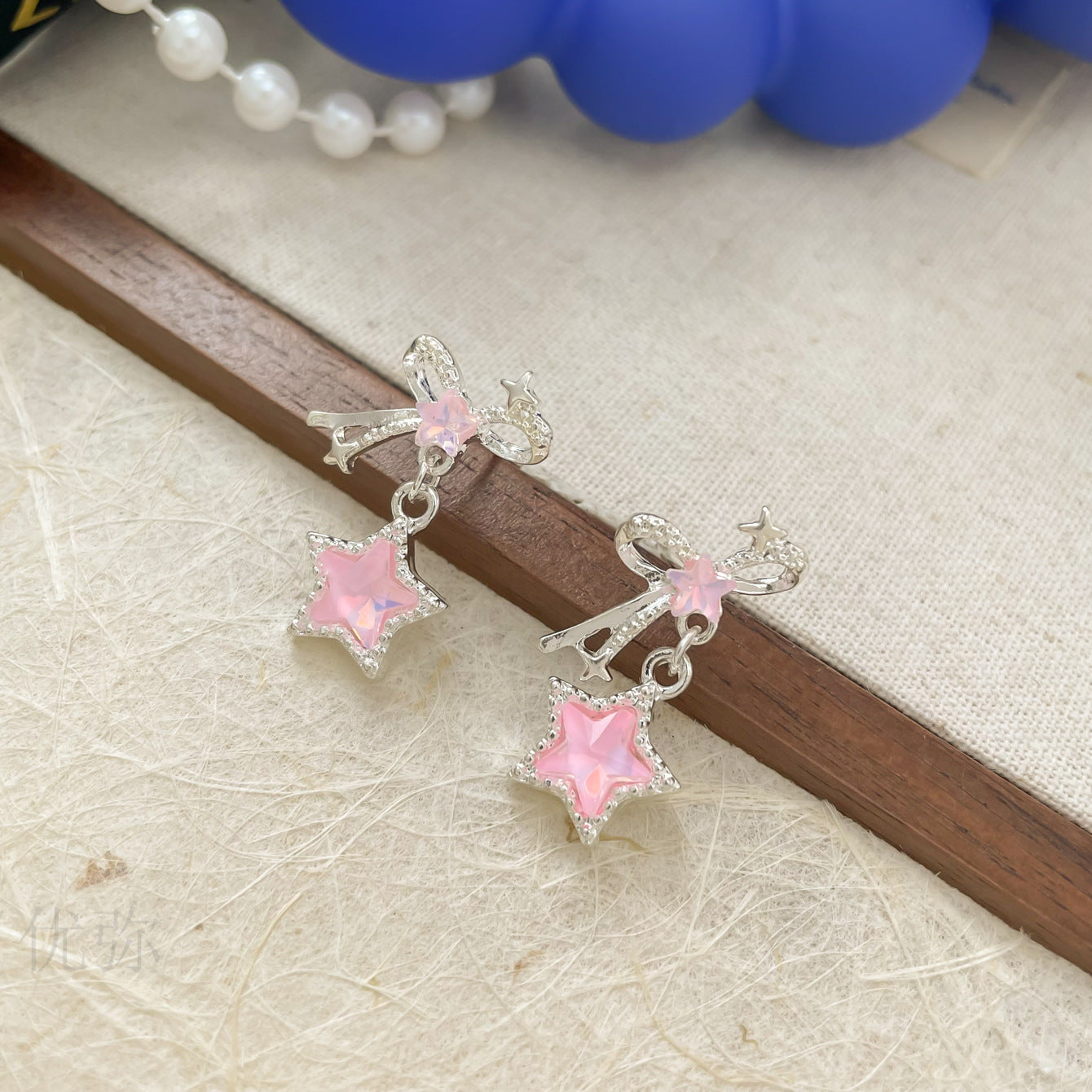 Sier Needle Butterfly Elegant Mermaid Tail Earrings