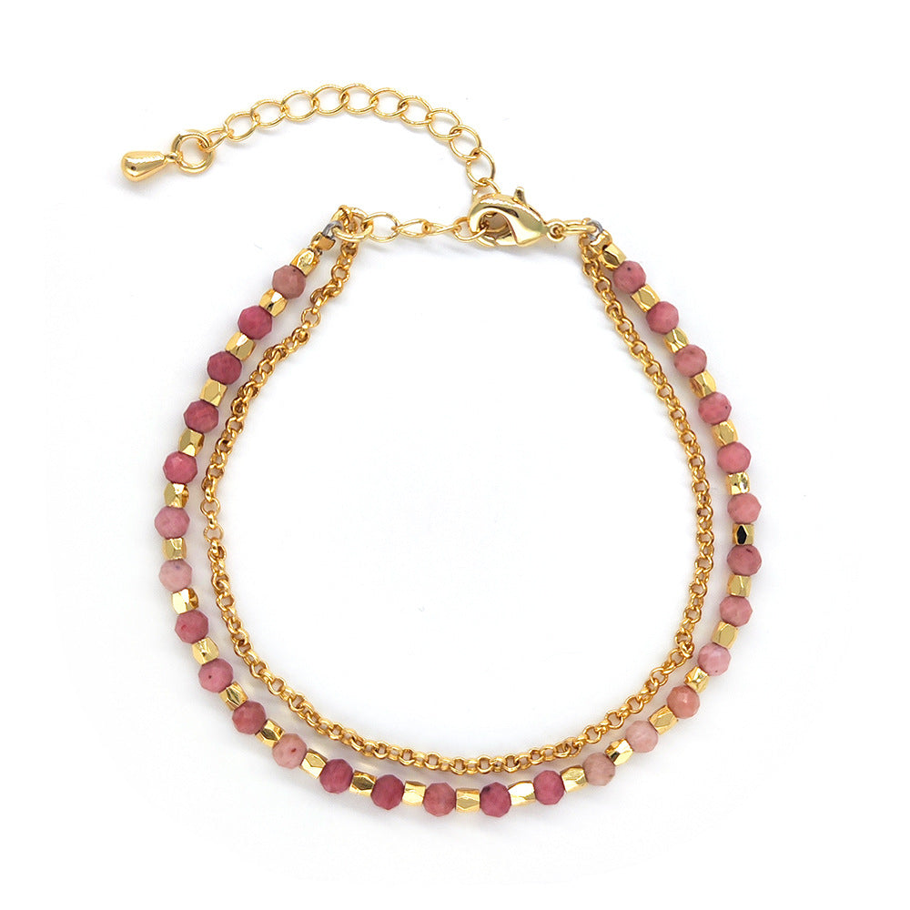 Women's Natural Tourmaline Stone Small Bohemian Design Bracelets