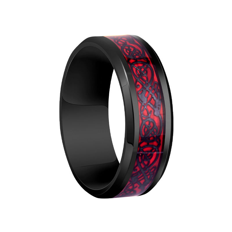 Men's Elegant Dragon Pattern Xi For Rings