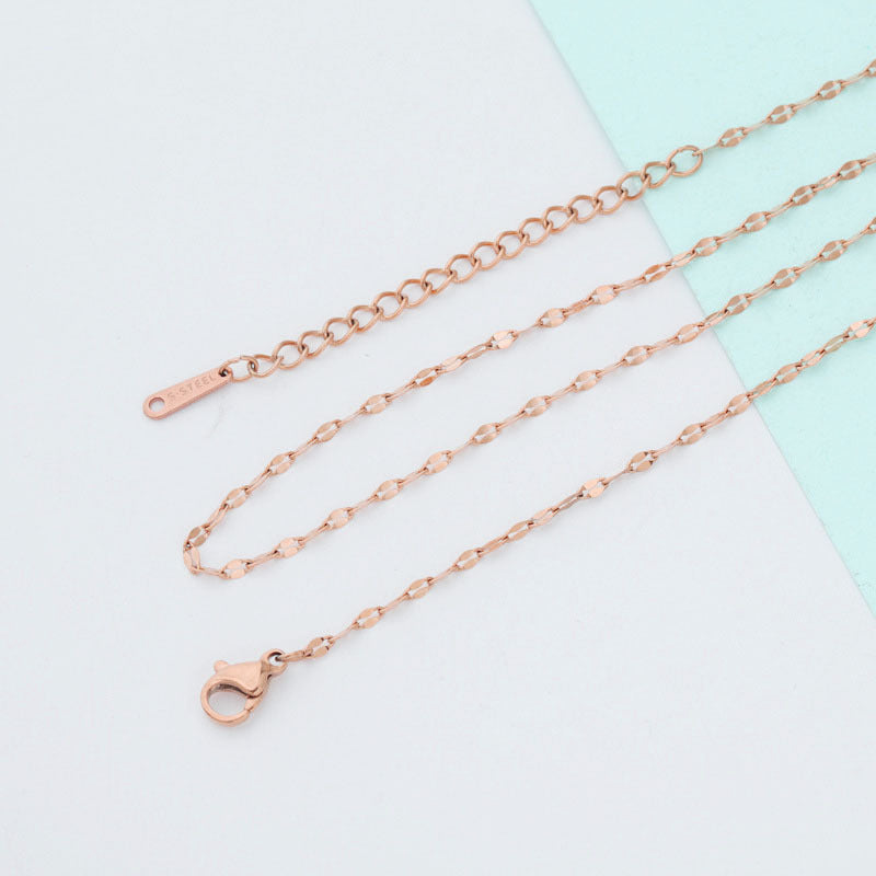 Stainless Steel Chain Lip Clavicle Basic Necklaces