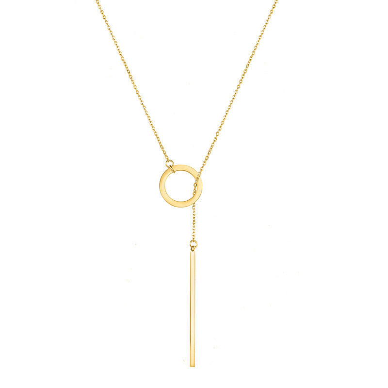 Stainless Steel Clavicle Chain Geometric Round Necklaces