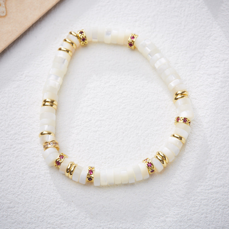 Stone Female Rainbow Gold Tablet Gem Bracelets