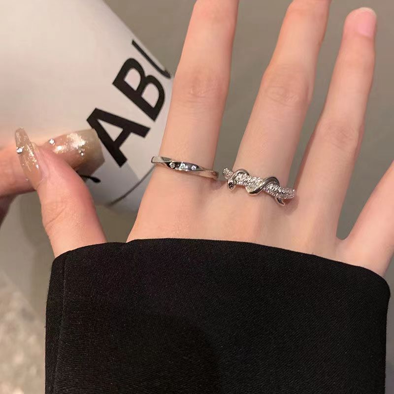 Full Diamond Light Luxury Snake Feeling Female Rings