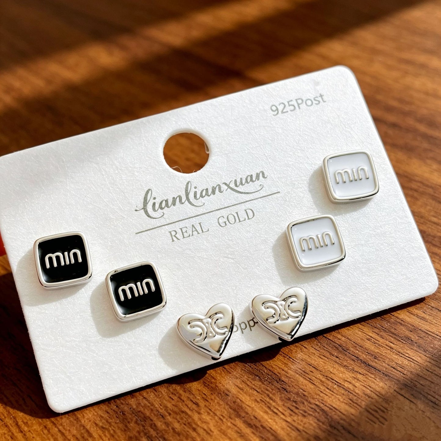 Micro Inlaid Zircon Pearl Commuter Three Pairs Earrings