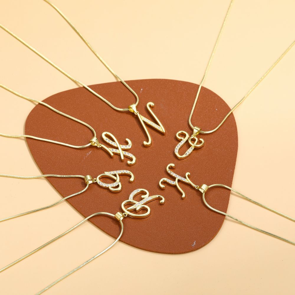 Simple Copper Inlaid Zircon Snake Chain Necklaces