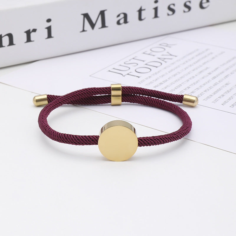 Women's & Men's Printing Material Round Adjustable Stainless Steel Bracelets