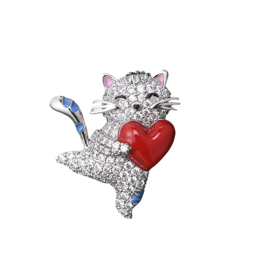 Hug Loves Cats Brooch Female Buckle Brooches