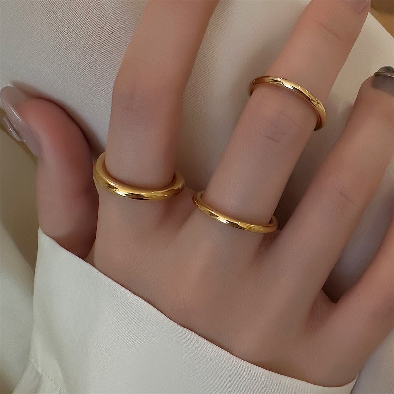 Single Circle Twin Neutral Simple Female Fashionable Rings