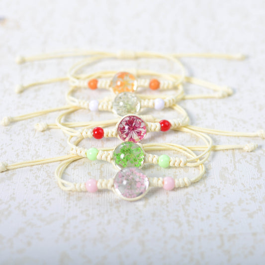 Fresh Sweet Starry Lace Flower Dried Ceramic Bracelets