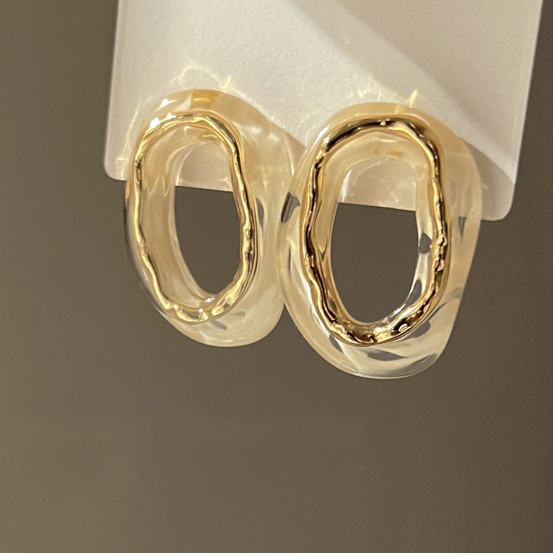 Needle Transparent Resin Geometric Simple High Earrings