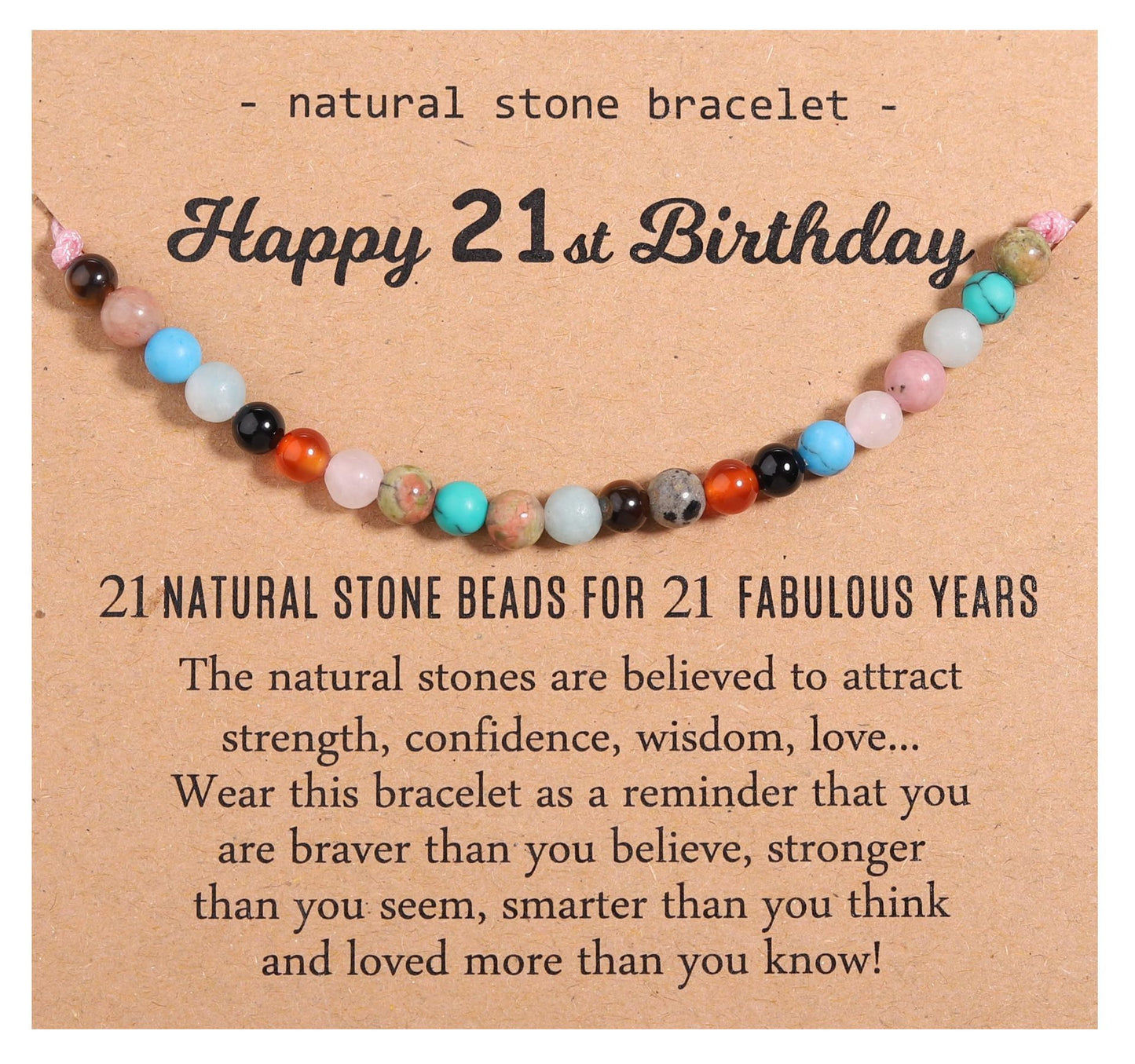 Women's Birthday Gift Candy Color Natural Beaded Bracelets