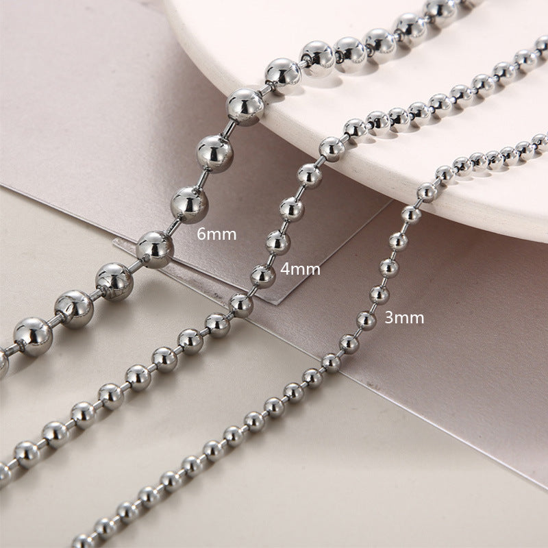 Fashion Simple Stainless Steel Ball Bead Necklaces