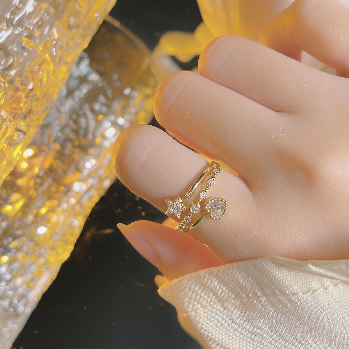Star Female Affordable Luxury Fashion Niche Rings
