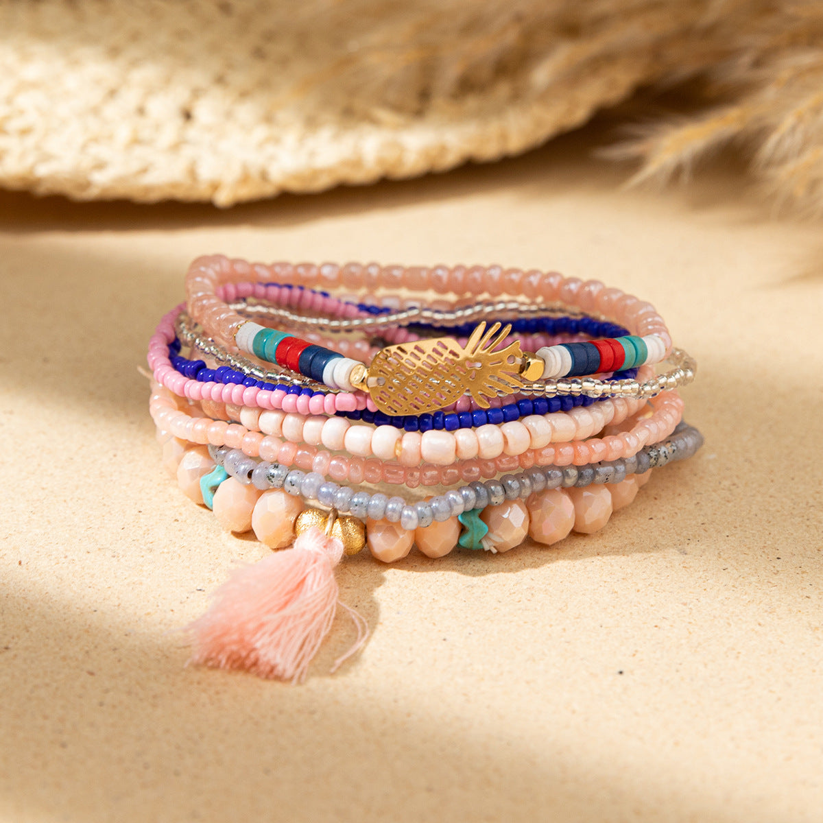 Style Bohemian Bead Design Sense Niche Contrast Bracelets