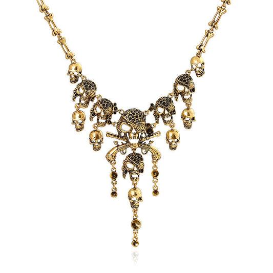 Halloween Exaggerated Skull Personalized Holiday Retro Necklaces