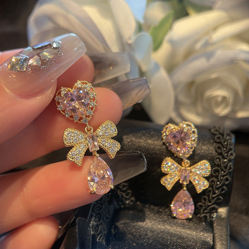 High Quality Venice Princess Pink Water Drop Earrings