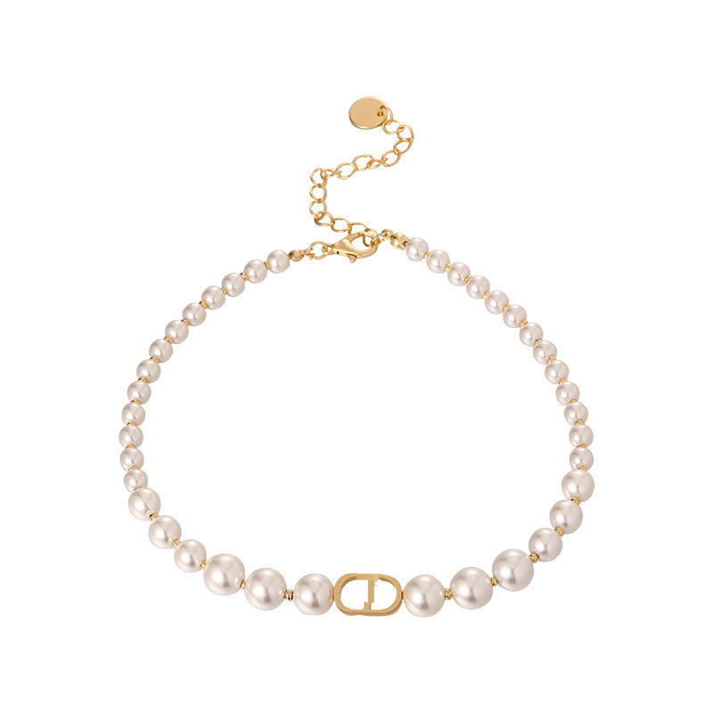 Pearl Female Light Luxury Minority Advanced Design Sense Necklaces