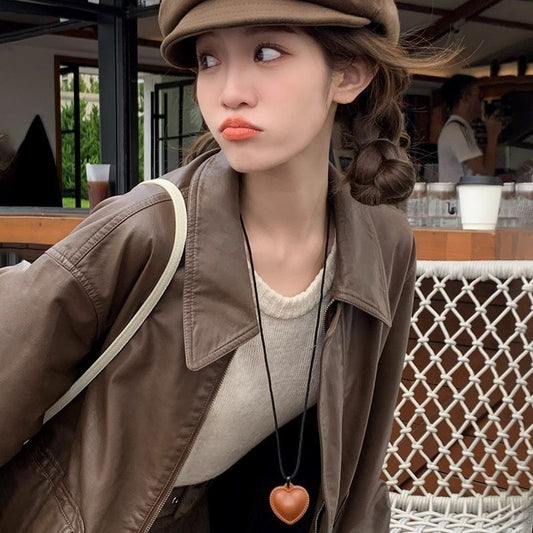 Leather Mild Luxury Retro Long Sweater Necklaces