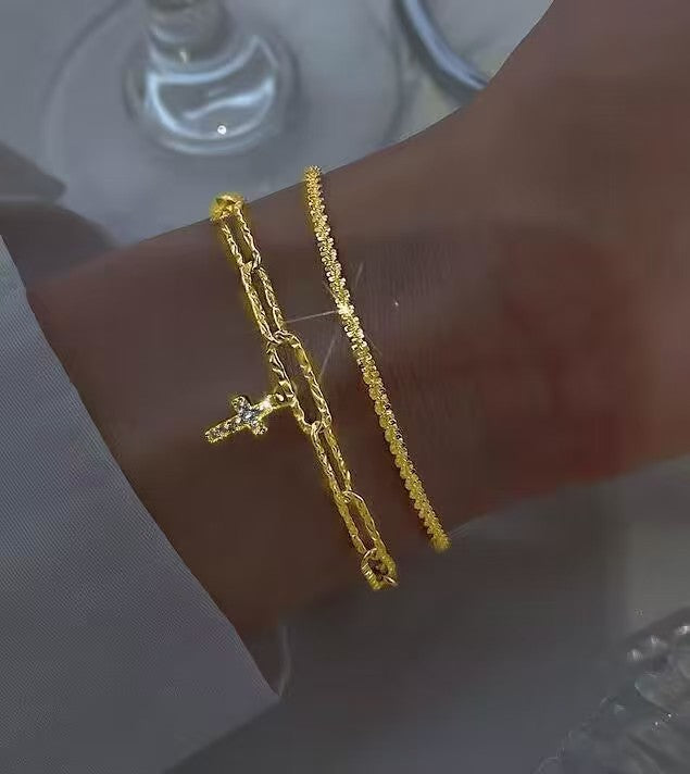 Cold Affordable Luxury Style Shiny Zircon Bracelets