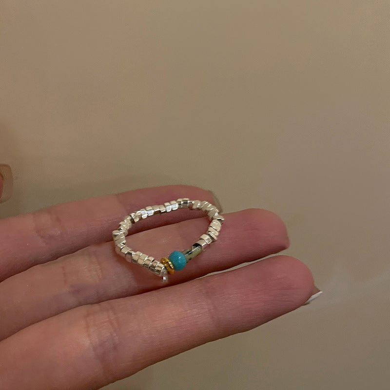Of Sier Natural Stone Open Female Design Cold Style Rings