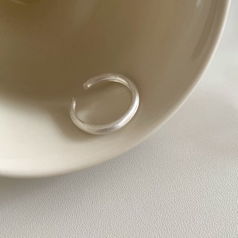 Style Little Flower Brushed Metal Open Female Fresh Simple Rings