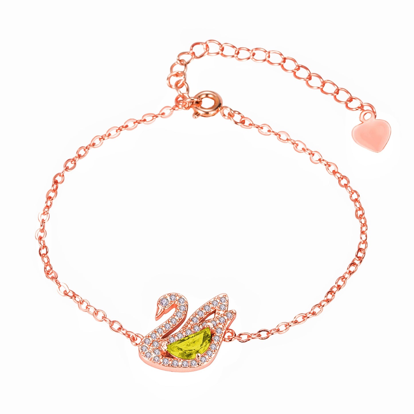 Trendy Creative White Swan Zircon Colorful Crystals Pave Ear Full Jewelry Set