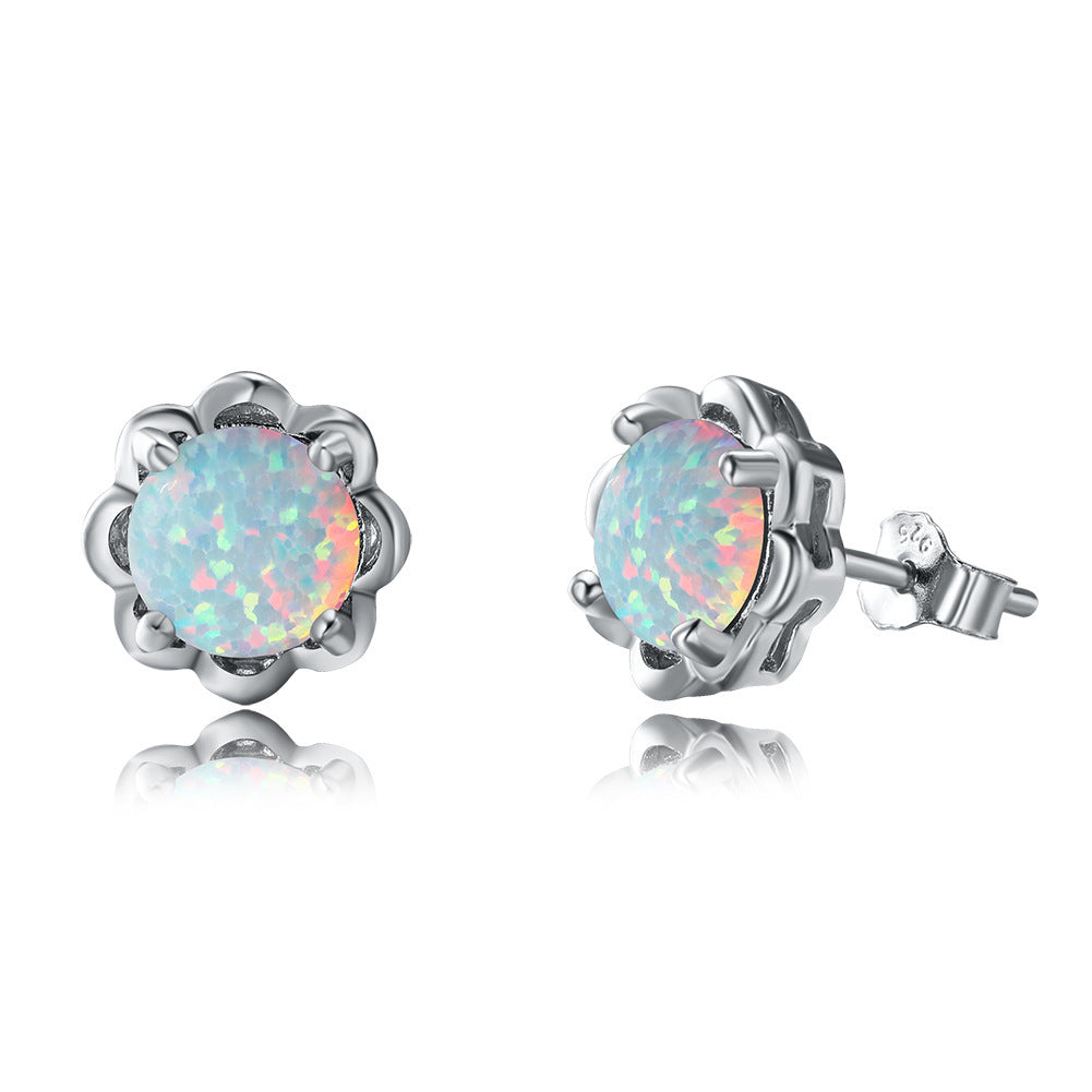 Opal Luxury Flower Creative Imitation Woman Stud Earrings