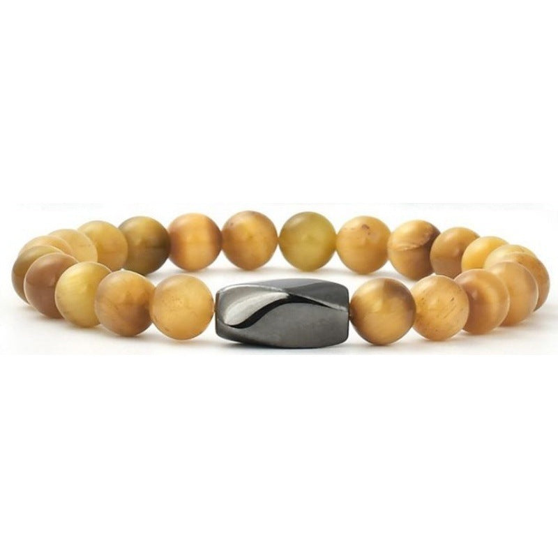 Lucky Shaped Hematite Stretch Beaded Beads Natural Bracelet