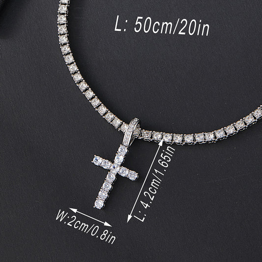 Thinking Zircon Cross Female High Sense Necklaces