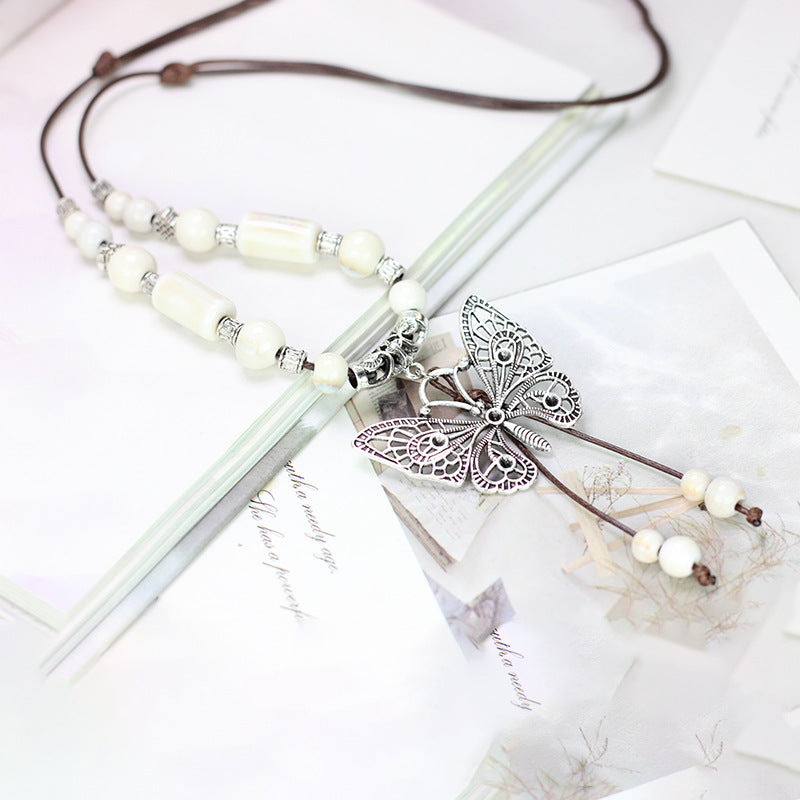 Ceramic Sweater Chain Jewelry Beaded Chinese Female Light Luxury Necklaces