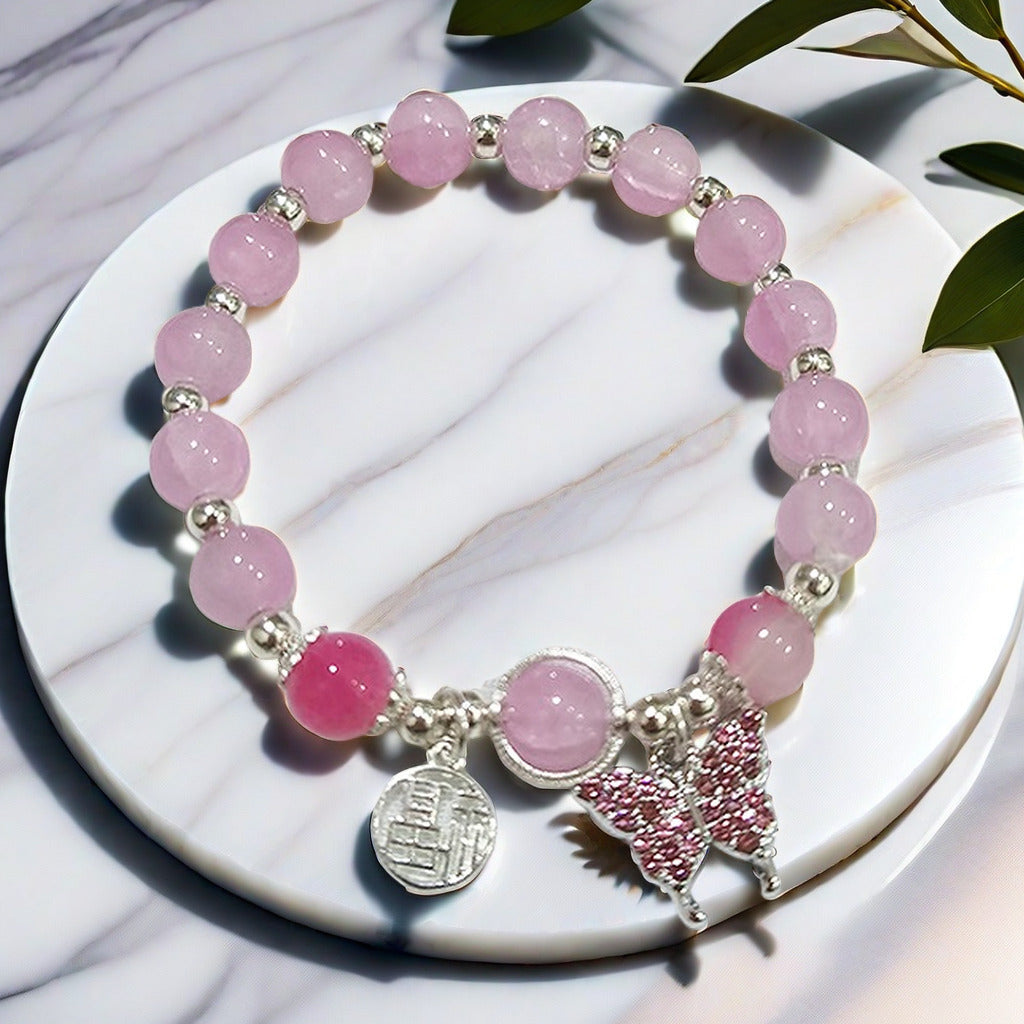 Glass Butterfly Blessing Card Female Temperament Bracelets