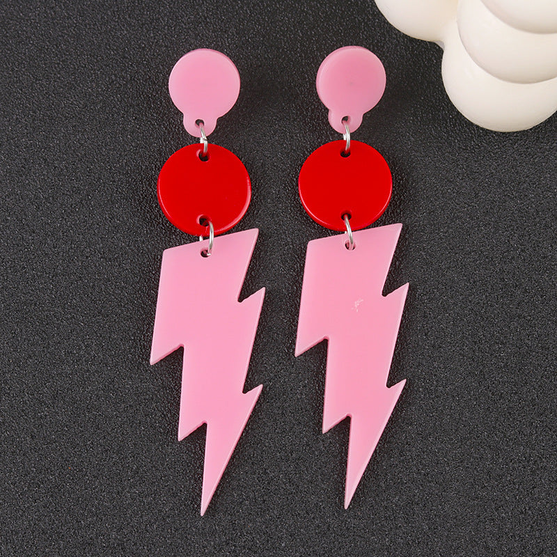 Women's Lightning Ear Fluorescent Color Design Contrast Personality Earrings