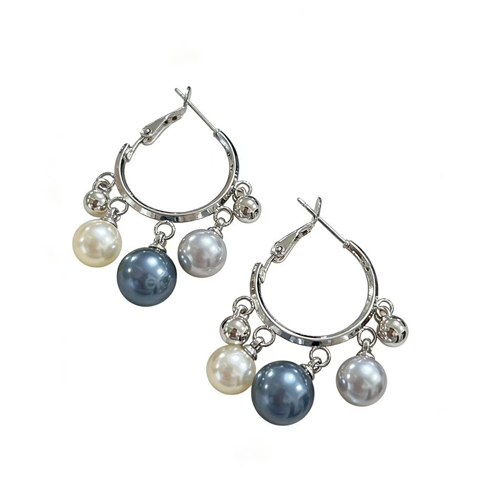 Bead Tassel Ear Clip Affordable Luxury Fashion Color Matching Design Earrings
